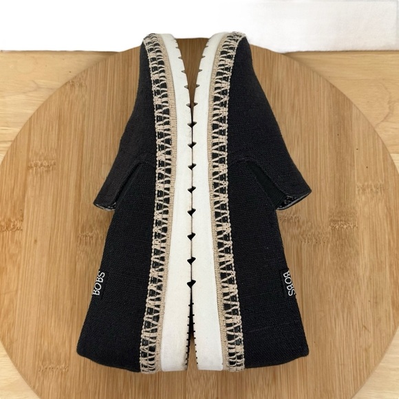 BOBS from Skechers Memory Foam Black Canvas Espadrille Flats – Women’s Size 8 - Picture 7 of 10